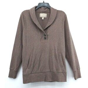 Banana Republic Sweater Mens Large Brown Long Sleeve Shaw Collar 3 Button Pocket